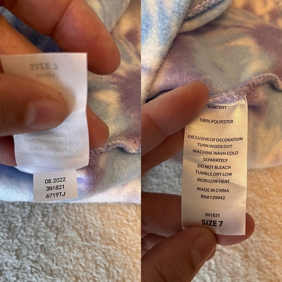 NWT btween Girls’ Tie-Dye Fleece Pullover 7 - Picture 9 of 12